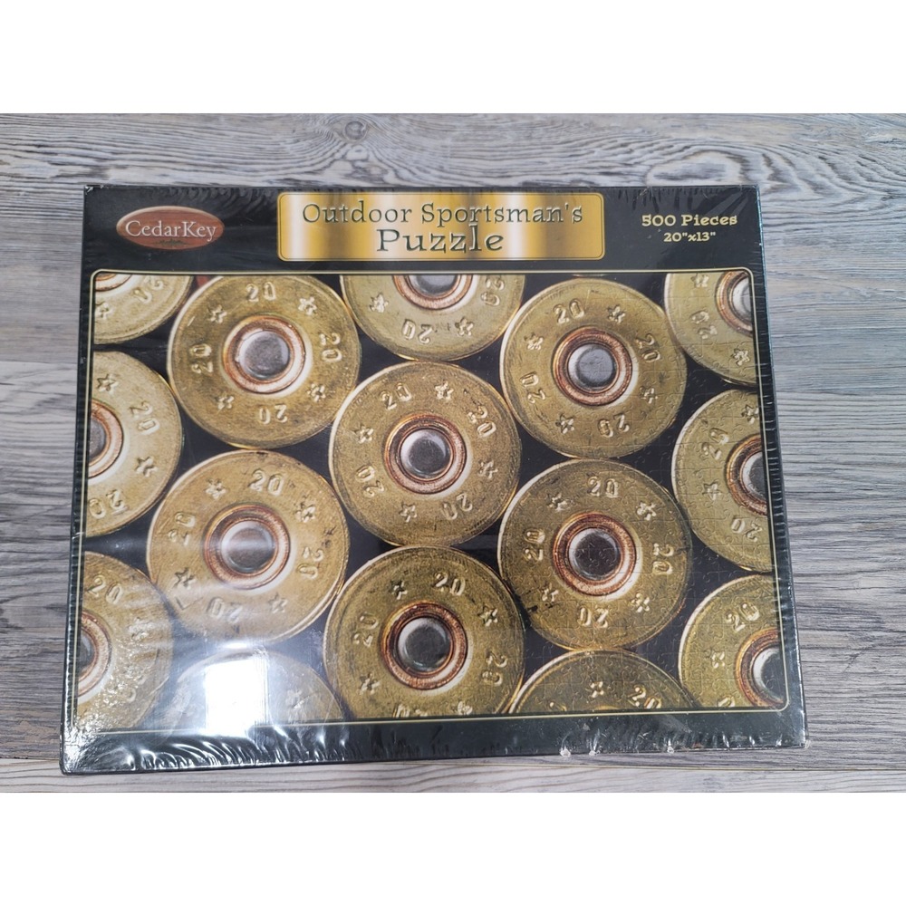 Cedar Key Outdoor Sportsman's Shotgun Shells Jigsaw Puzzle 500 Pieces Gold